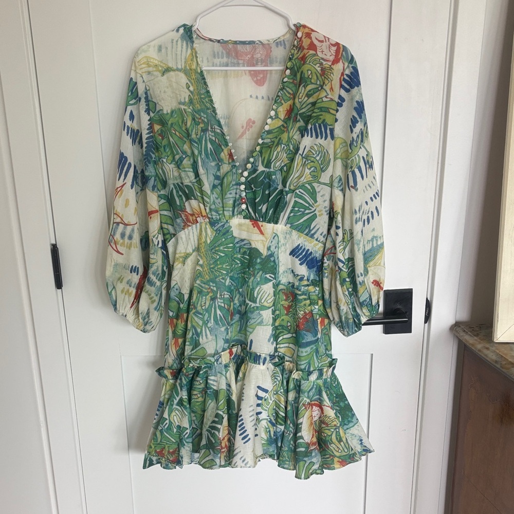 Source Unknown Multicolor Floral Midi Dress